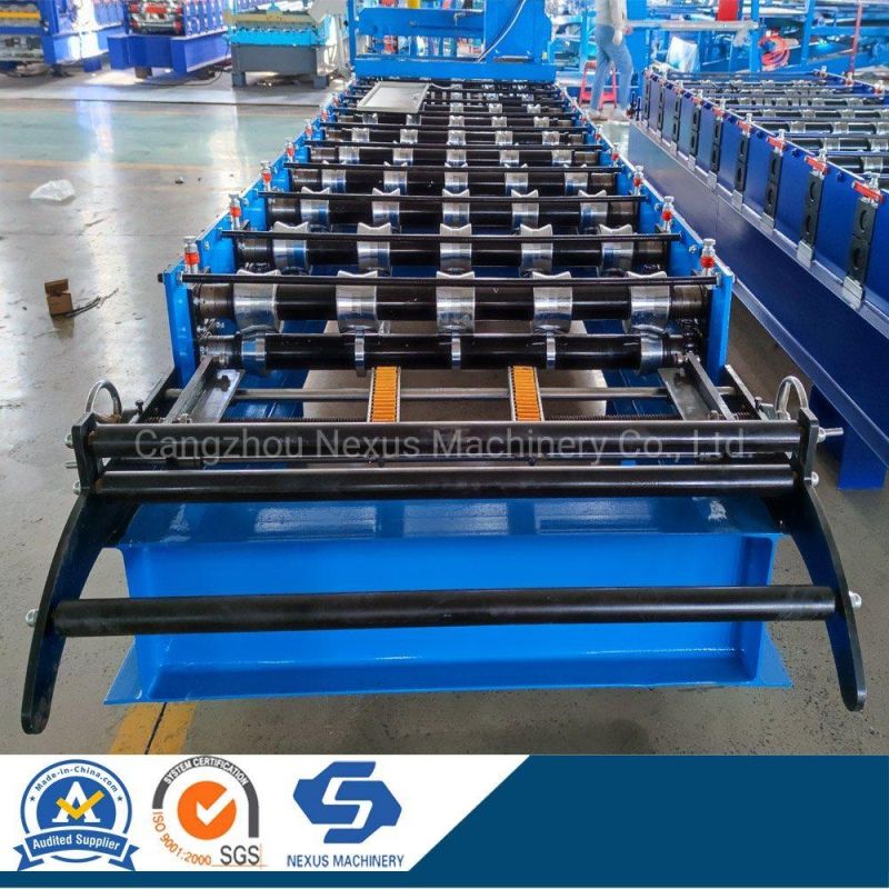 Galvanized Steel Trapezoidal Roofing Roll Forming Machine with Hydraulic Decoiler