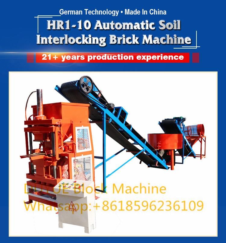German Technology Hr 1-10 Full Automatic Soil Interlocking Brick Machine/Block Making Machine