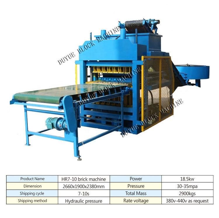 Hr7-10 Manual Clay Block Machine Price Soil Interlocking Brick Machinery