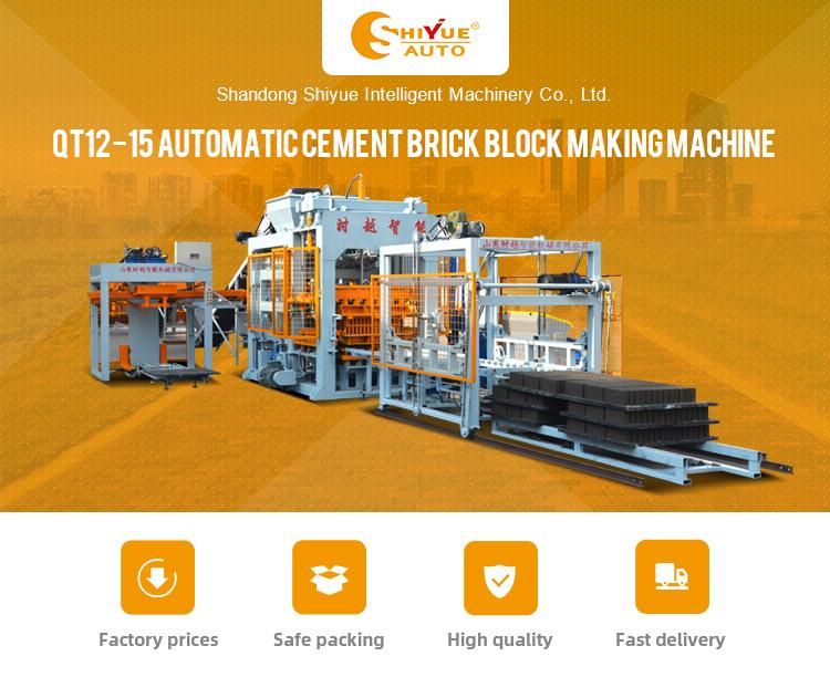 Qt12-15 Concrete Block Machine Automatic Hollow Block Brick Making Machine