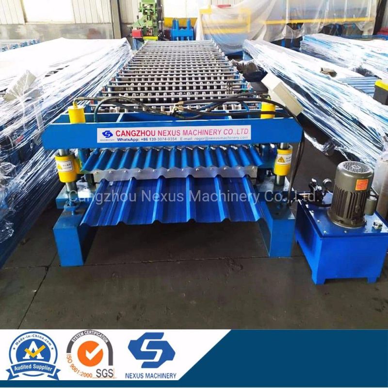 840 Trapezoidal Sheet and 836 Corrugated Roof Roll Forming Machine Double Layer Machinery