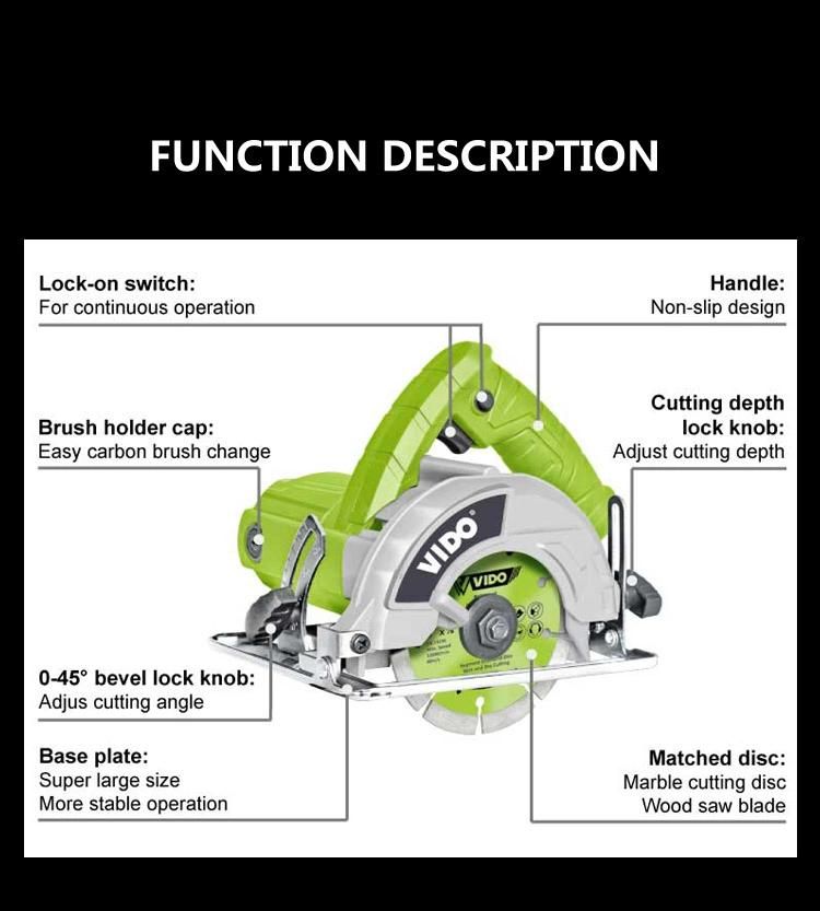 Vido 1350W Marble Cutter 110mm Dry Marble Cutter Stone Cutter