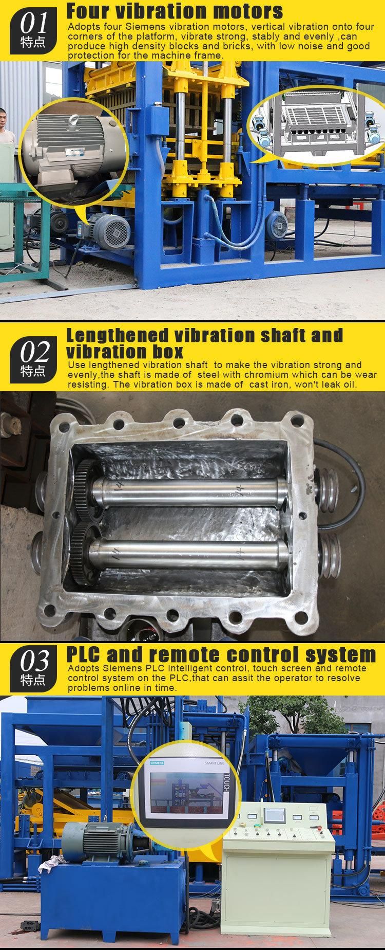 Qt10-15 Automatic and Hydraulic Concrete Interlocking Paving Brick Maker Machine Factory