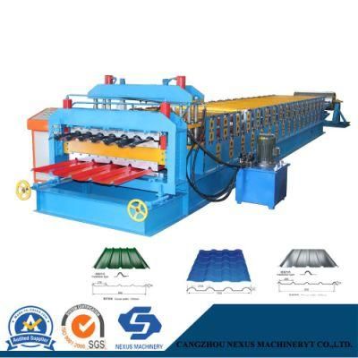 Double Layer Glazed Tile Roof Production Line with Decoiler
