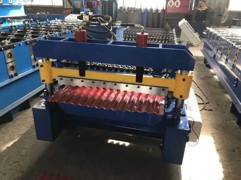 New Lowest Price Steel Rib Corrugated Panel Profile Electrical Cutter Trapezoidal Tile Roofing Sheet Roll Forming Machine
