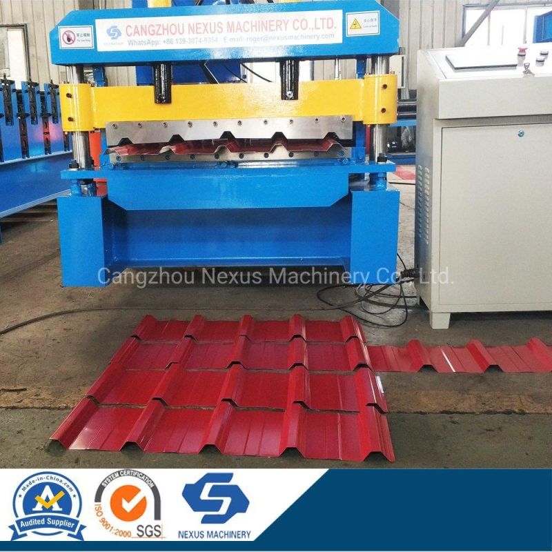 China Trapezoidal Metal Roof Sheets Roll Forming Machine Manufacturer