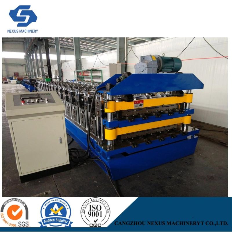 Double Layer Guide Pin Roof Panels Roll Forming Machine with Curving Machine