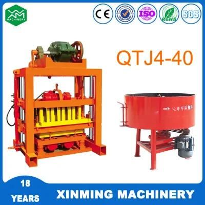 Xinming Qtj4-40 Multi-Purpose Semi-Automatic Block Making Machine Hollow Brick Making Machine with High Quality