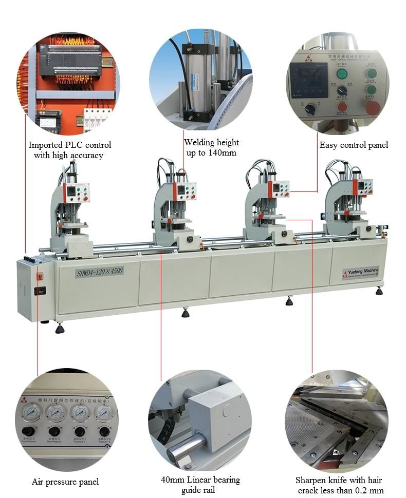 Four Head Seamless Welding Machine for UPVC PVC Colored Window and Door