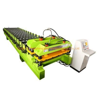 High Quality Step Glazed Tile Roof Panel Roll Forming Machine with Stamping