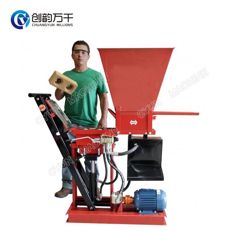 Cy2-25 Small Semi Automatic Stationary Clay Interlock Block Hydraform Brick Making Machine