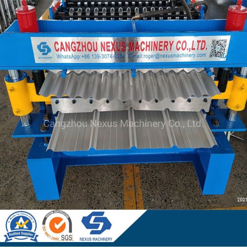 Ibr Roofing Sheet Iron Steel Corrugated Roof Sheeting Metal Double Layer Tile Panel Roll Forming Machine