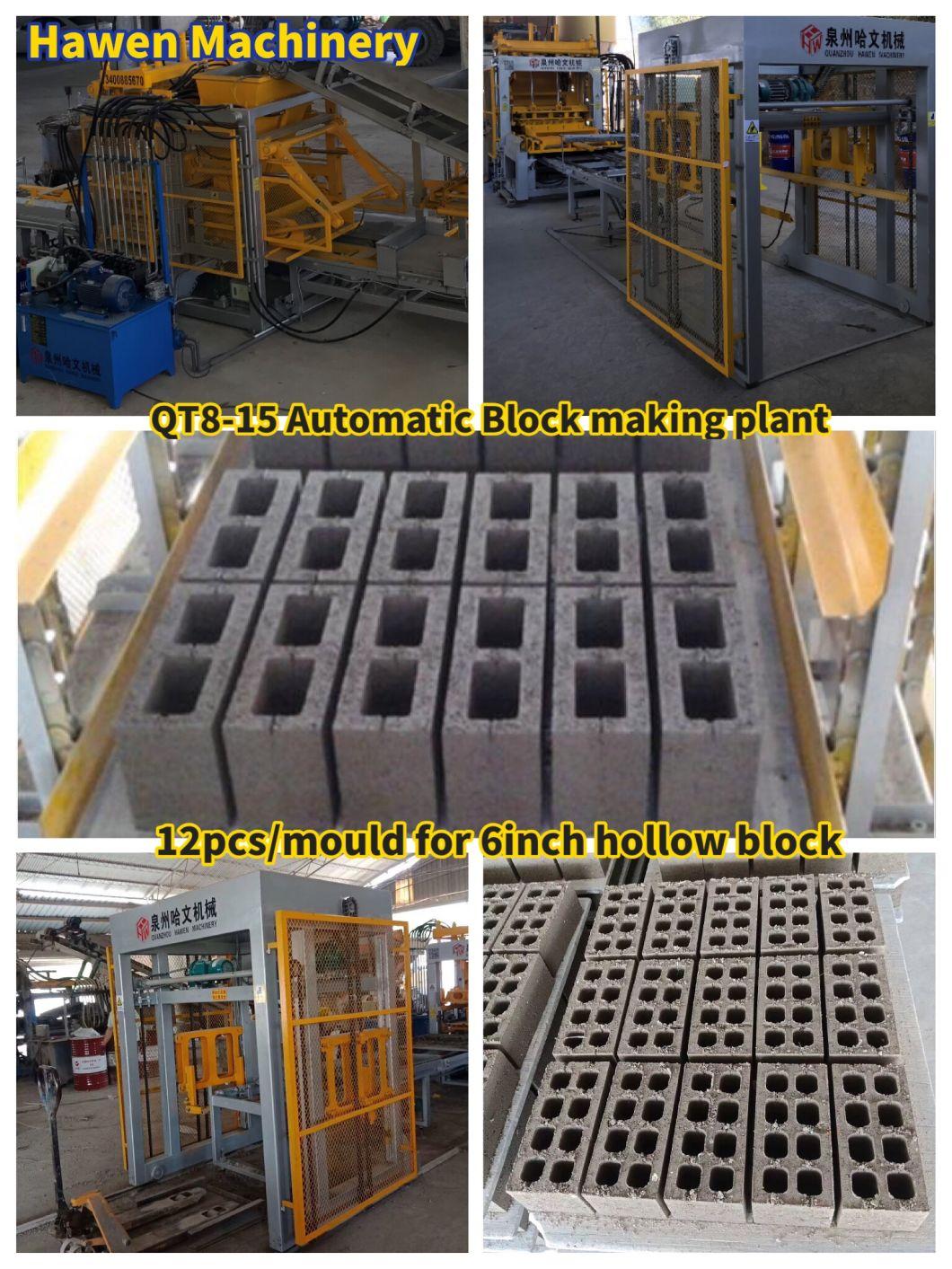 Qt8-15 Big Capacity Automatic Concrete Cement Hollow Block Solid Brick Paving Block Interlocking Block Making Machine Factory Price Hot Sale