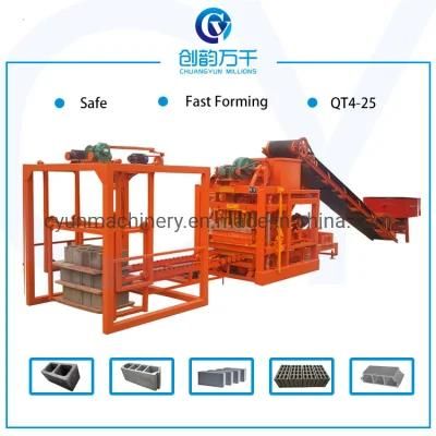 China Automatic Cemenr Brick Making Machine for Sale (QT4-25)
