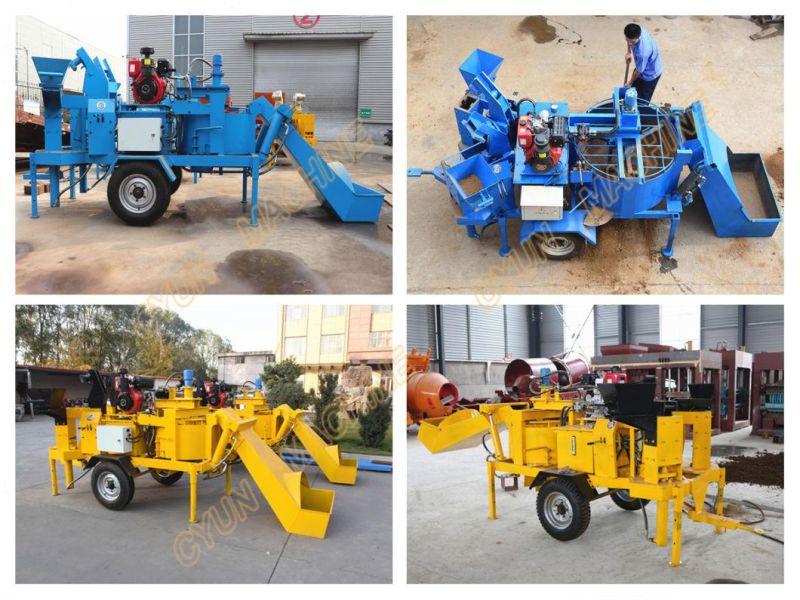 Low Cost Mobile Soil Cement M7mi Twins Interlocking Hydraform Brick Machine Manufacturer