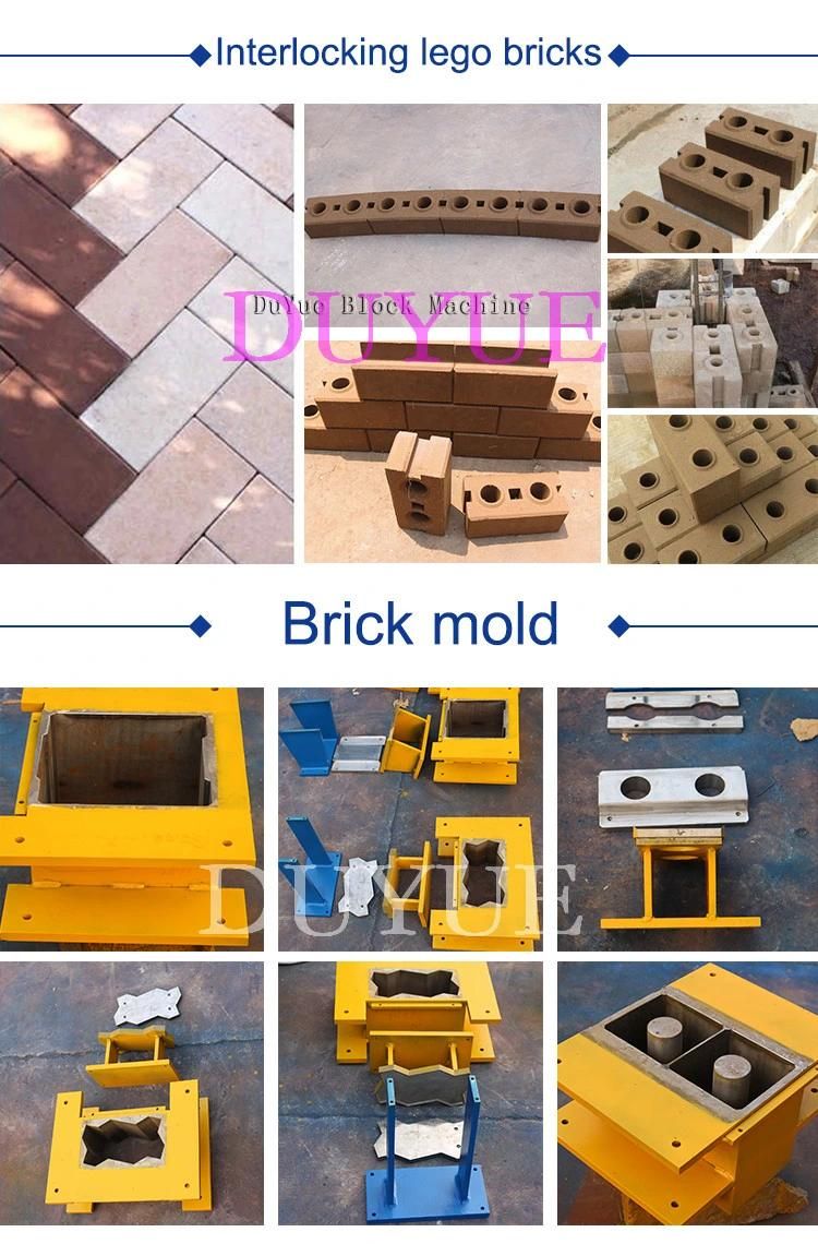 Hr1-10 Durable Manual Compressed Earth Block Soil Interlocking Brick Machine Hydraulic Method Block Machine