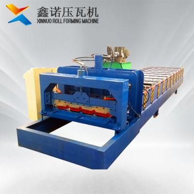 840 Tiles Glazed Roll Forming Machine Hydraulic Press Metal Sheet Roof Tile Making Machinery