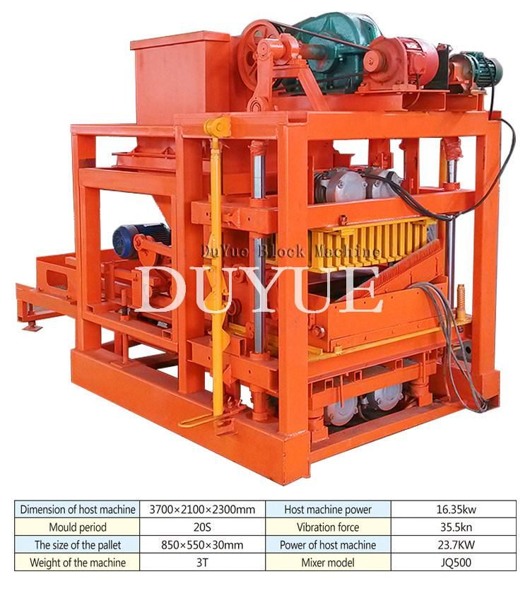Qt4-25 Automatic Hollow Cement Brick Production Line Paver Block Machine Price