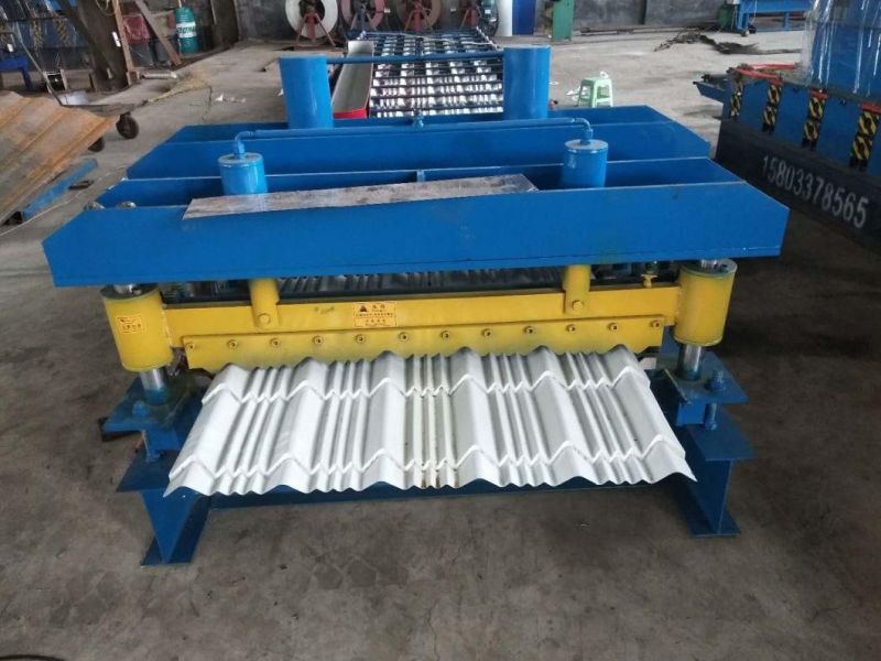 Steel Glazed Tile Trapezoidal Tile Roofing Sheet Roll Forming Machine