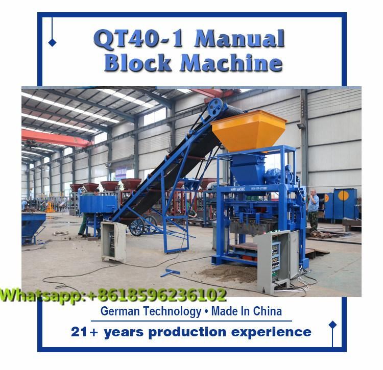 Qt40-1 Robust Manual Hollow Solid Interlocking Block Brick Making Machine