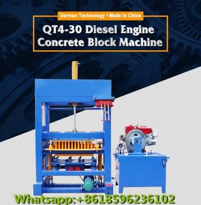 Qt4-30 Semi-Automatic Concrete Hollow Concrete Cement Brick / Block Making Machine