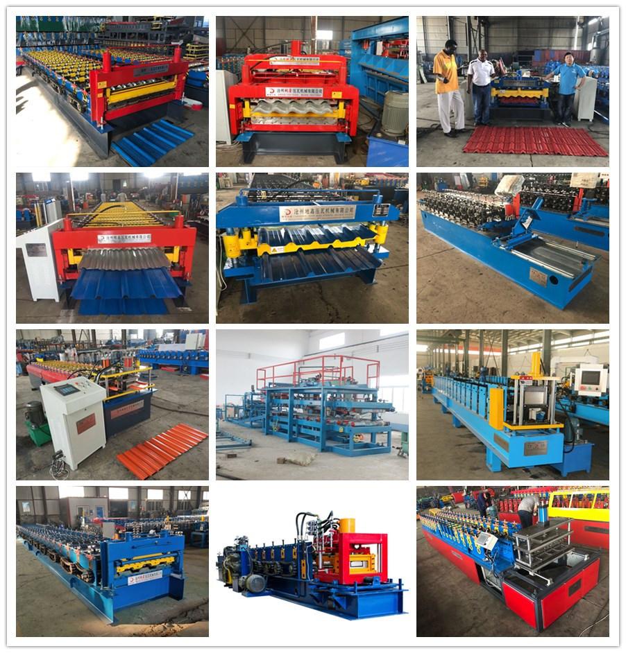Galavinzed Color Double Corrugated Glazed Roofing Sheet Roll Forming Machine