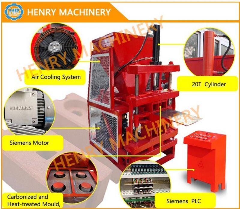Hydraulic Brick Making Machine Hr2-10 Soil Clay Interlocking Brick Machine Siemens Motor