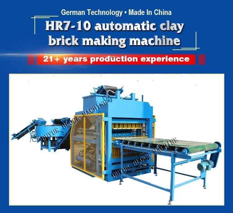Hr7-10 Fully Automatic Hydraulic Soil Interlocking Brick Machine Clay   Brick Moulding Machine