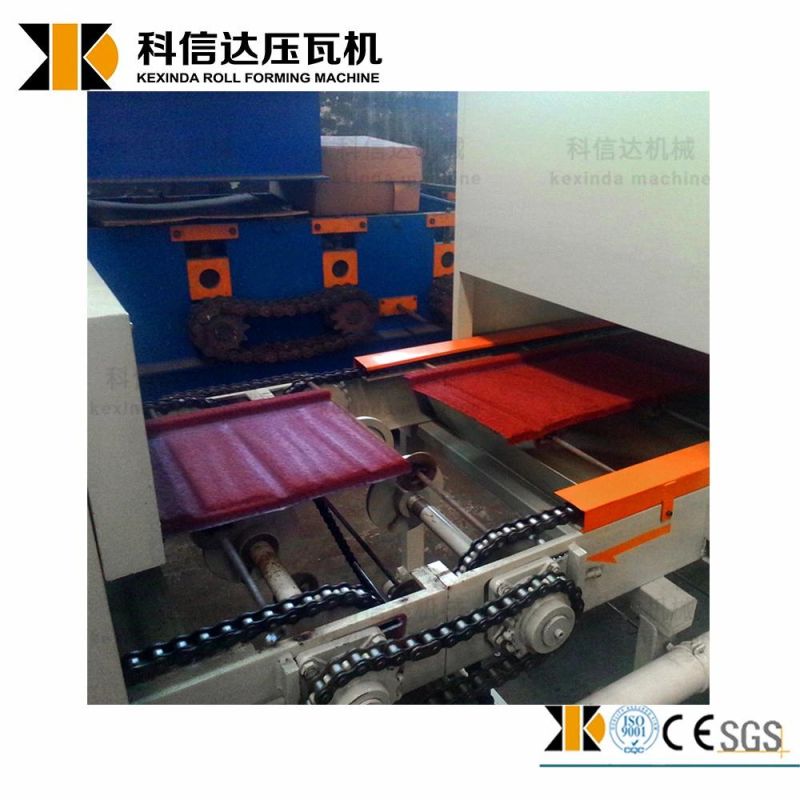 Color Stone Coated Steel Metal Roof Tiles Making Machine