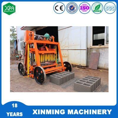 Qtm4-45 Small Mobile Concrete Hollow Block Making Machine in Haiti