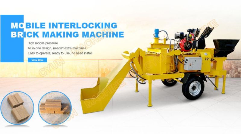 Simple Mobile Clay Interlocking Brick Machine M7mi Twins Cheap Hydraform Block Machine with Hydrulic System