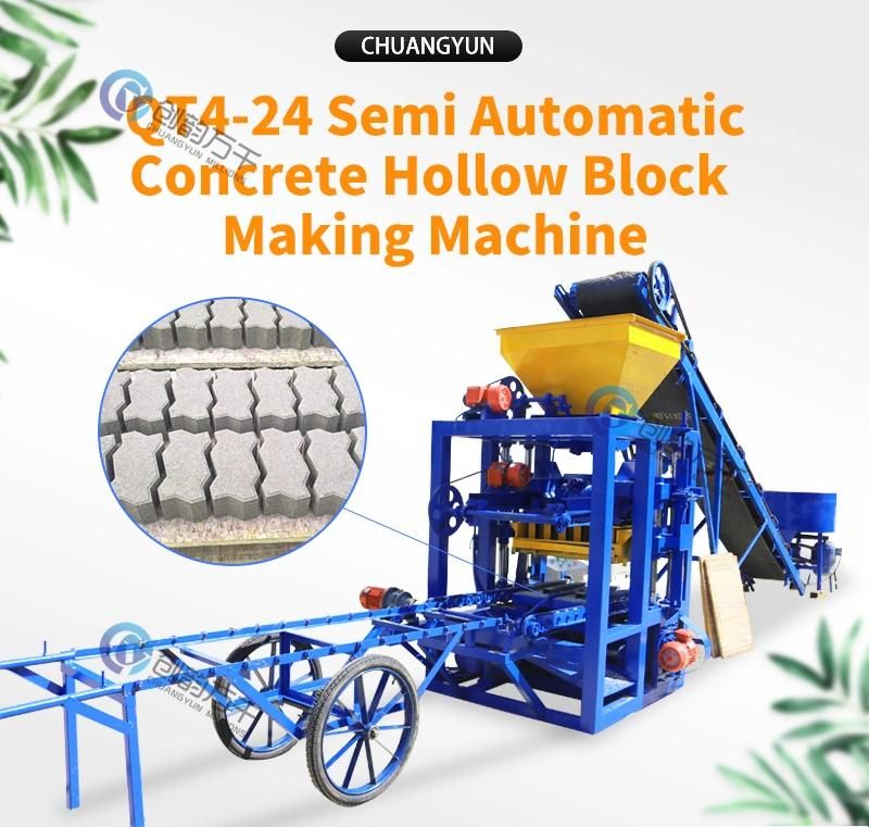 Qt4-24 Semi-Automatic Concrete Block Machine Production Line in Lebanon