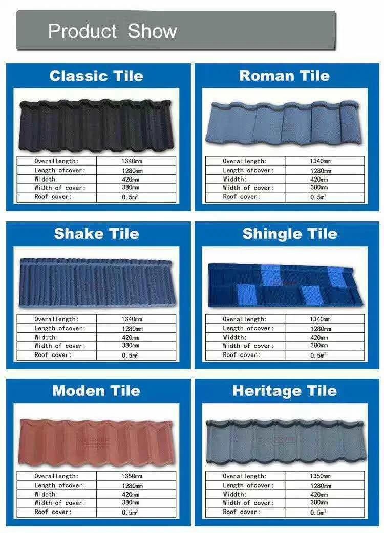 Color Stone Coated Steel Metal Roof Tiles Making Machine