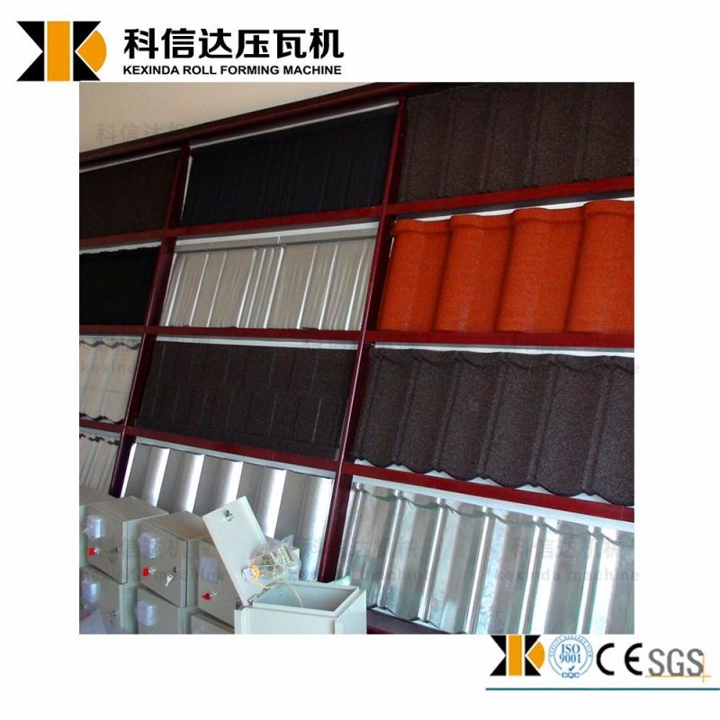 Color Stone Coated Steel Metal Roof Tiles Making Machine