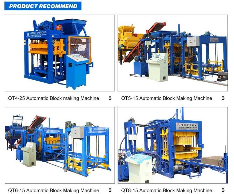 Qt5-15 Full Automatic Hydraulic Hollow Solid Cement Concrete Fly Ash Sand Color Paver Interlocking Building Block Brick Making Machine with Lowest Price