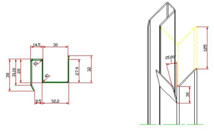 New Gi, Cold Rolled Steel Metal Roof Machine Price Track Section