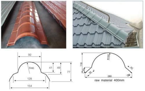 Step Tile Ridge Cap Roll Forming Machine Metal Roofing Equipment 3-10m / Min
