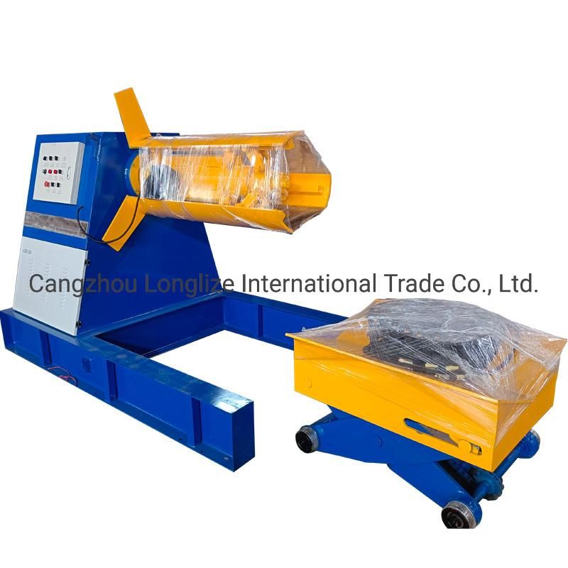 Hydraulic Decoiler with Coil Car and Pressing Arm for 8t Capacity