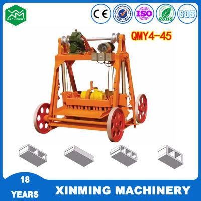 Qmy4-45 Mobile Concrete Cement Hollow and Solid Brick Making Machinery Without Pallet in Good Quality
