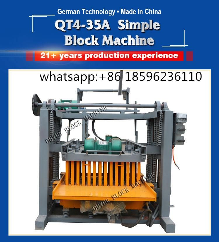 Qt4-35A Small Scale Brick Making Machine Hand Operated Fly Ash Brick Making Machine Manual Block Forming Machine Paver Machine