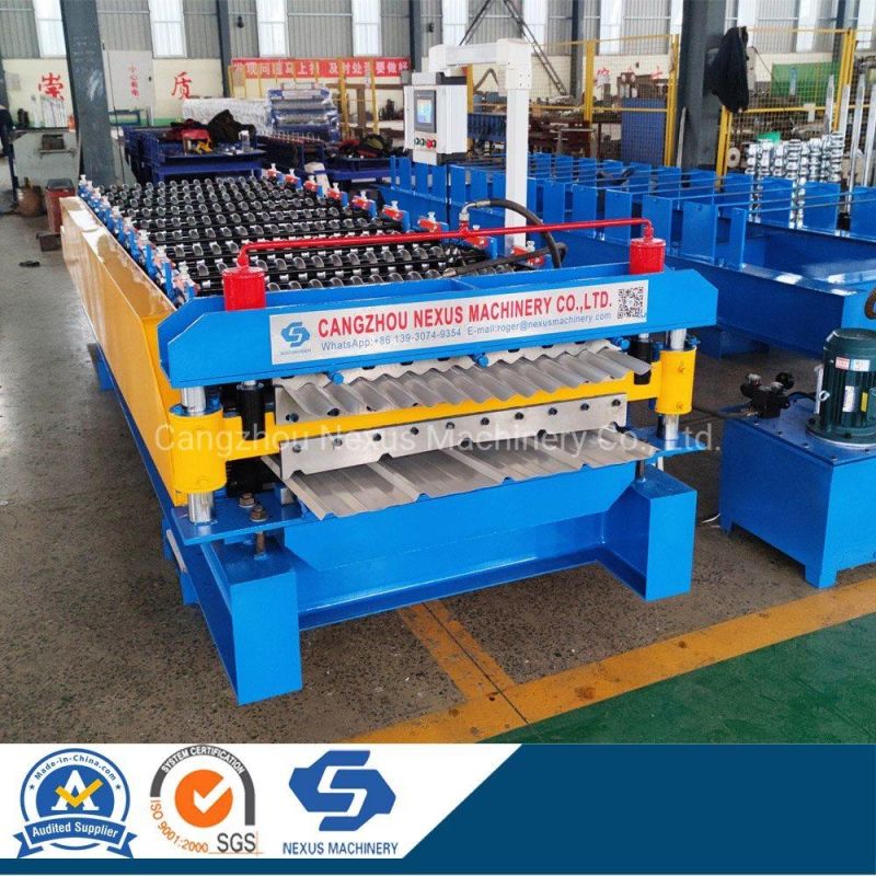 Ibr Roofing Sheet Iron Steel Corrugated Roof Sheeting Metal Double Layer Tile Panel Roll Forming Machine