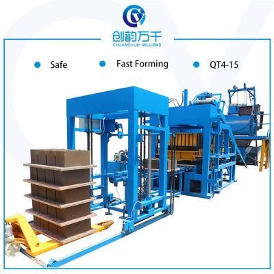 Qt4-15fully Automatic Hydraulic Block Brick Paving Machine for Sale
