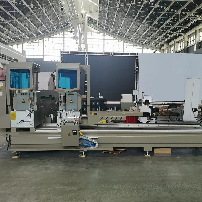 Double-Head Saw CNC Cutting Machine for Aluminum Material for Cutting of Aluminum Alloy Curtain Wall Materials with High-Precision Rack Motion