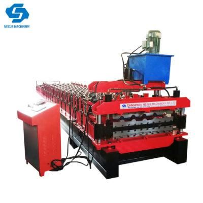 5.5kw Double Layer Roof Tile Sheet Roll Forming Machine to USA