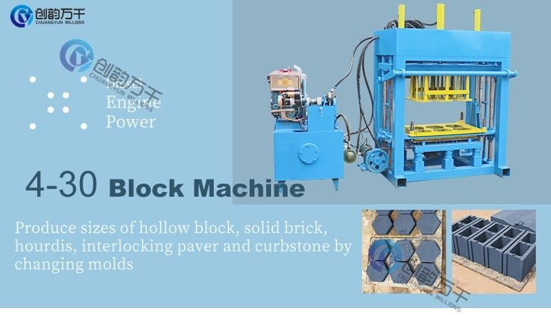 Qt 4-30 Hydraulic Block Making Machine Diesel Engine Hydraulic Brick Machine