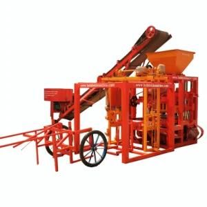 Semi Automatic Concrete Hollow Block Paver Brick Making Machine in Zambia Qt4-24