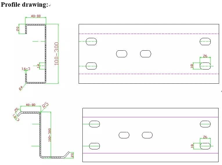 Quick Change Steel Channel Profile CZ Purlin Roll Forming Machine