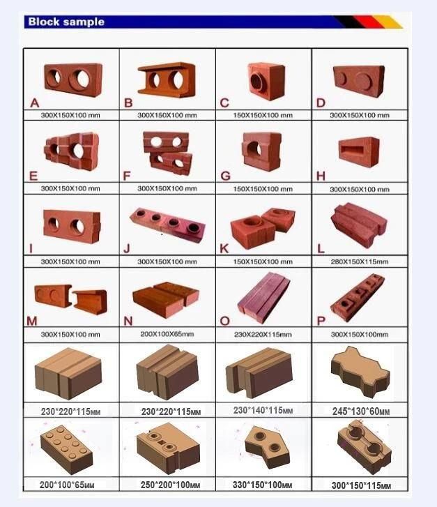 Xm2-40 Low Investment Manual Clay Interlocking Brick Paver Brick Making Machine