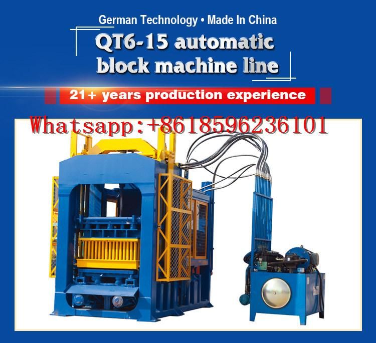 German Technology Qt6-15 Hydraulic Fully Automatic Hollow Brick Machine Paving Mould Bricks Price in Zimbabwe