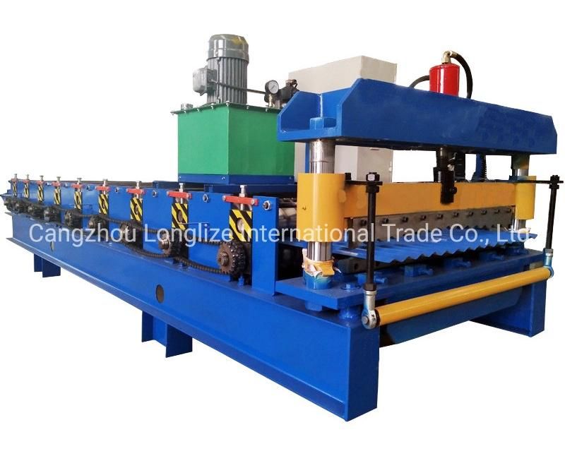 Step Corrugated Roof Tile Sheet Roll Forming Building Making Machine Wave Profile Machine